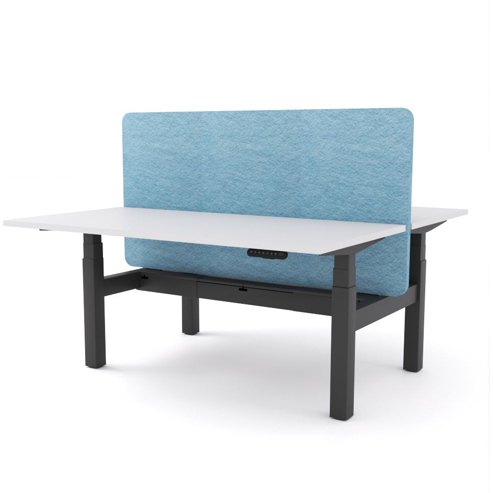 Dynamo Plus - Electric Height Adjustable Double Sided Workstation With Screen (Pacific Blue Screen)