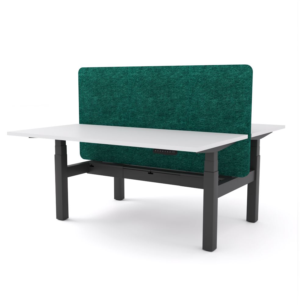 Dynamo Plus - Electric Height Adjustable Double Sided Workstation With Screen (Peacock Screen)