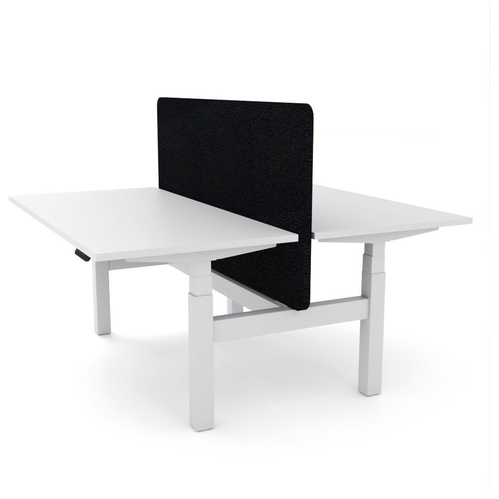 Dynamo Plus - Electric Height Adjustable Double Sided Workstation With Screen (Black Screen)