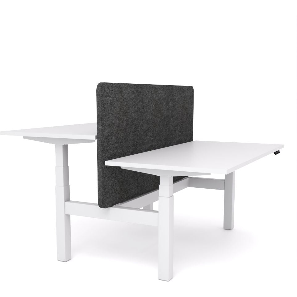 Dynamo Plus - Electric Height Adjustable Double Sided Workstation With Screen (Charcoal Grey Screen)