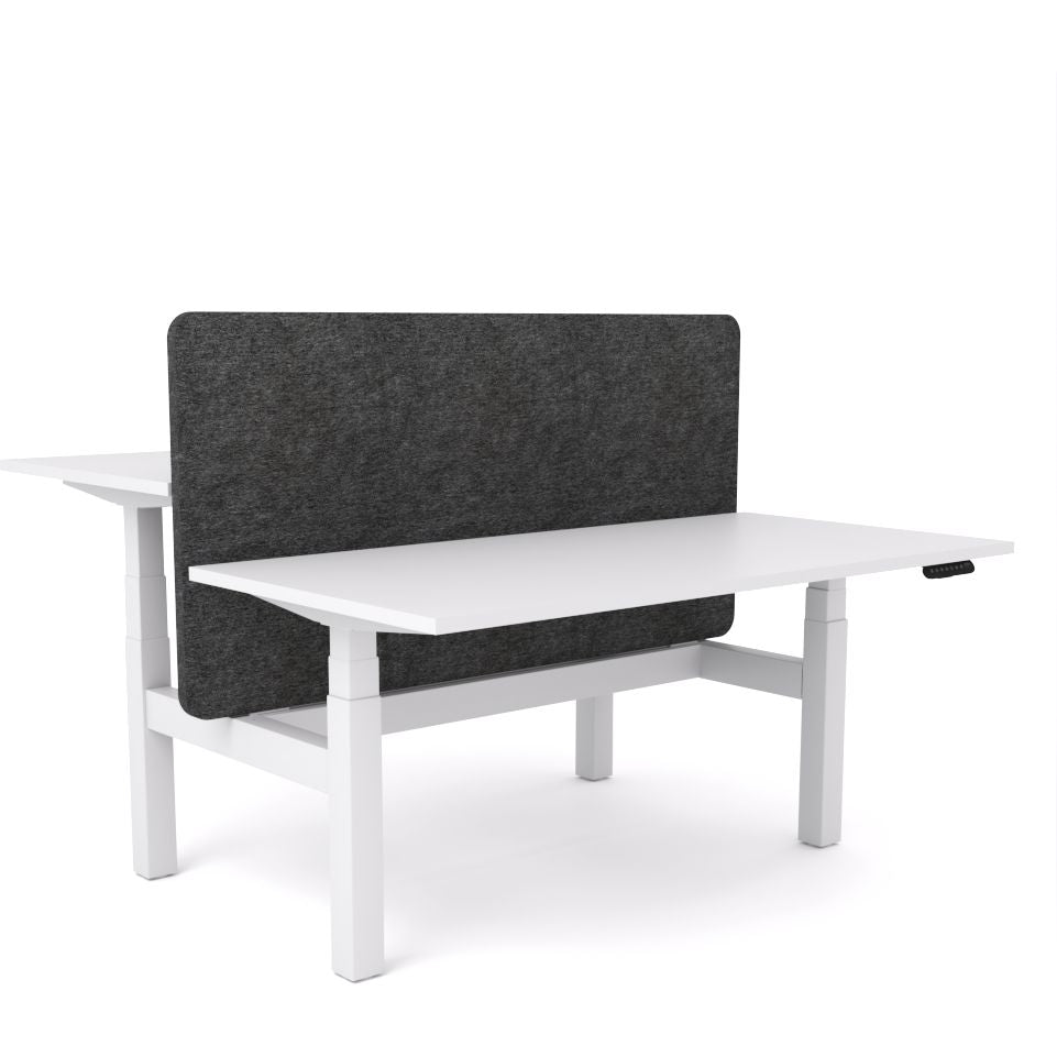 Dynamo Plus - Electric Height Adjustable Double Sided Workstation With Screen (Charcoal Grey Screen)