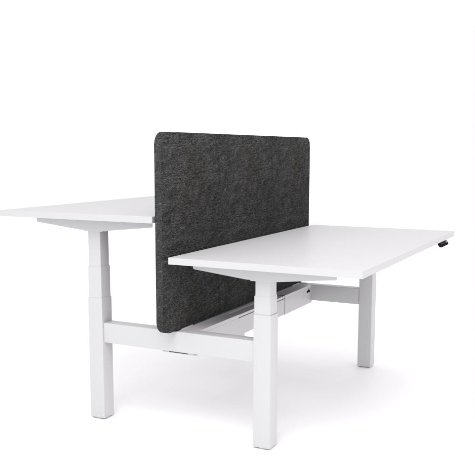 Dynamo Plus - Electric Height Adjustable Double Sided Workstation With Screen (Charcoal Grey Screen)