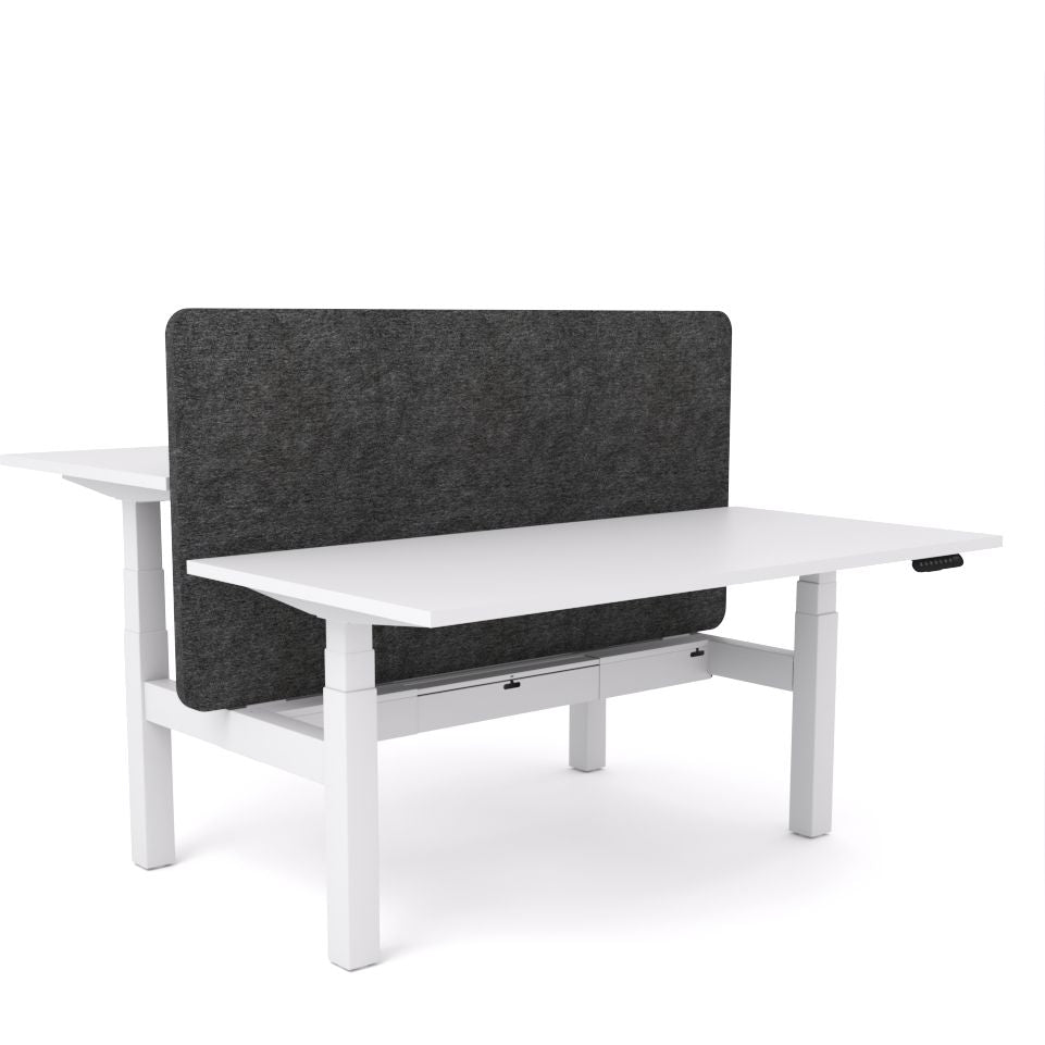 Dynamo Plus - Electric Height Adjustable Double Sided Workstation With Screen (Charcoal Grey Screen)