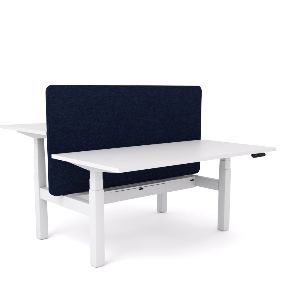 Dynamo Plus - Electric Height Adjustable Double Sided Workstation With Screen (Dark Blue Screen)