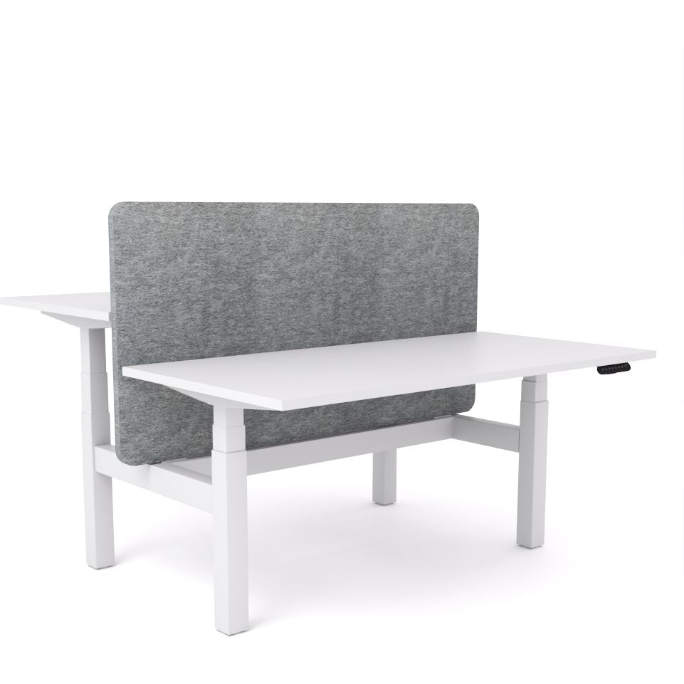 Dynamo Plus - Electric Height Adjustable Double Sided Workstation With Screen (Grey Screen)