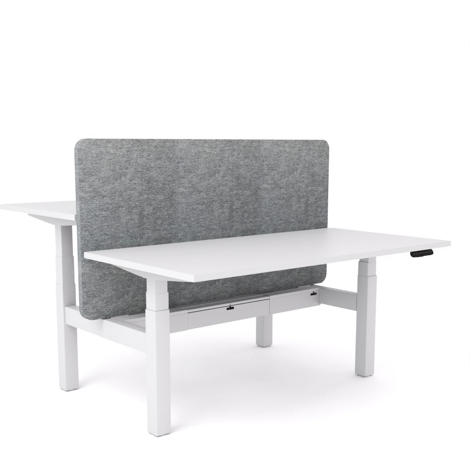 Dynamo Plus - Electric Height Adjustable Double Sided Workstation With Screen (Grey Screen)