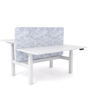 Dynamo Plus - Electric Height Adjustable Double Sided Workstation With Screen (Marble Grey Screen)