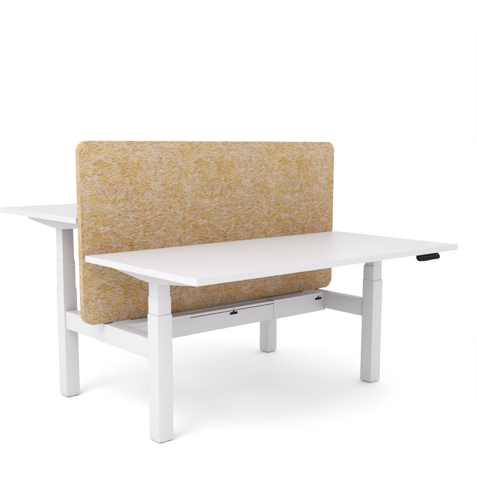 Dynamo Plus - Electric Height Adjustable Double Sided Workstation With Screen (Mid Natural Screen)