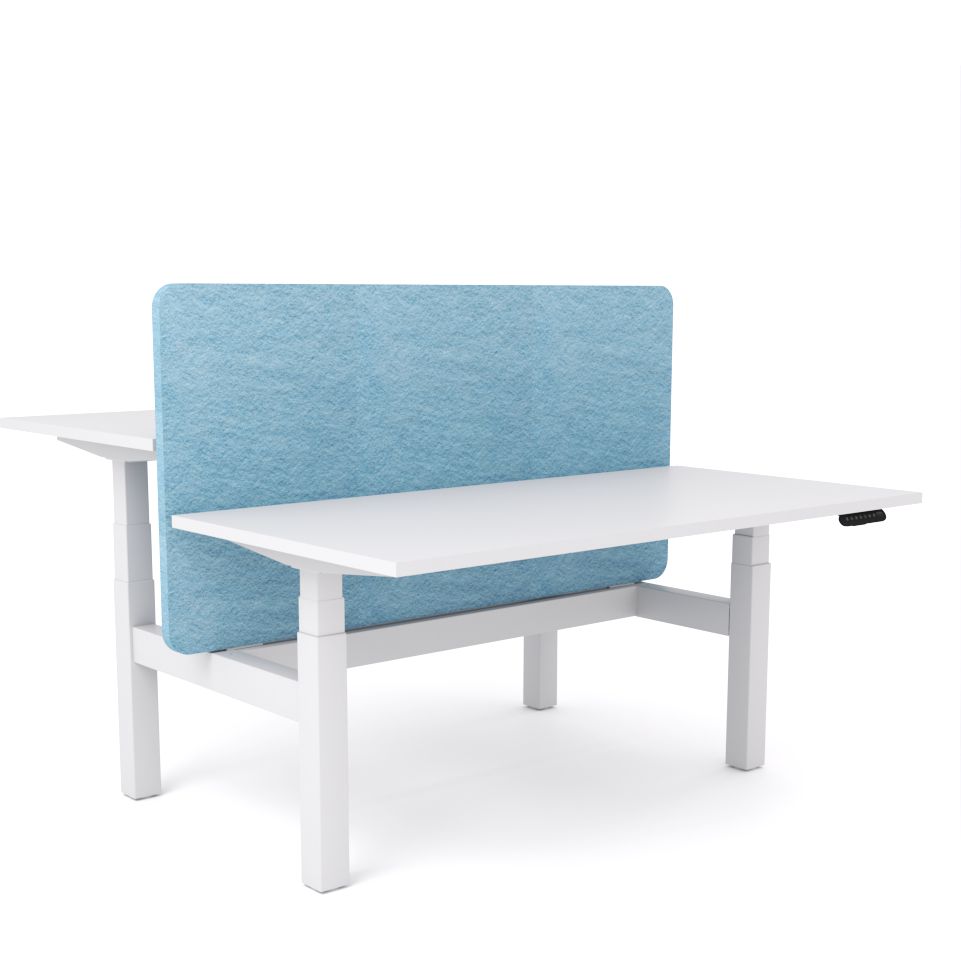 Dynamo Plus - Electric Height Adjustable Double Sided Workstation With Screen (Pacific Blue Screen)
