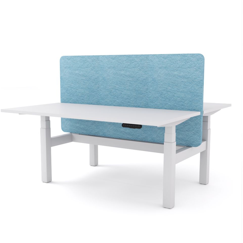 Dynamo Plus - Electric Height Adjustable Double Sided Workstation With Screen (Pacific Blue Screen)
