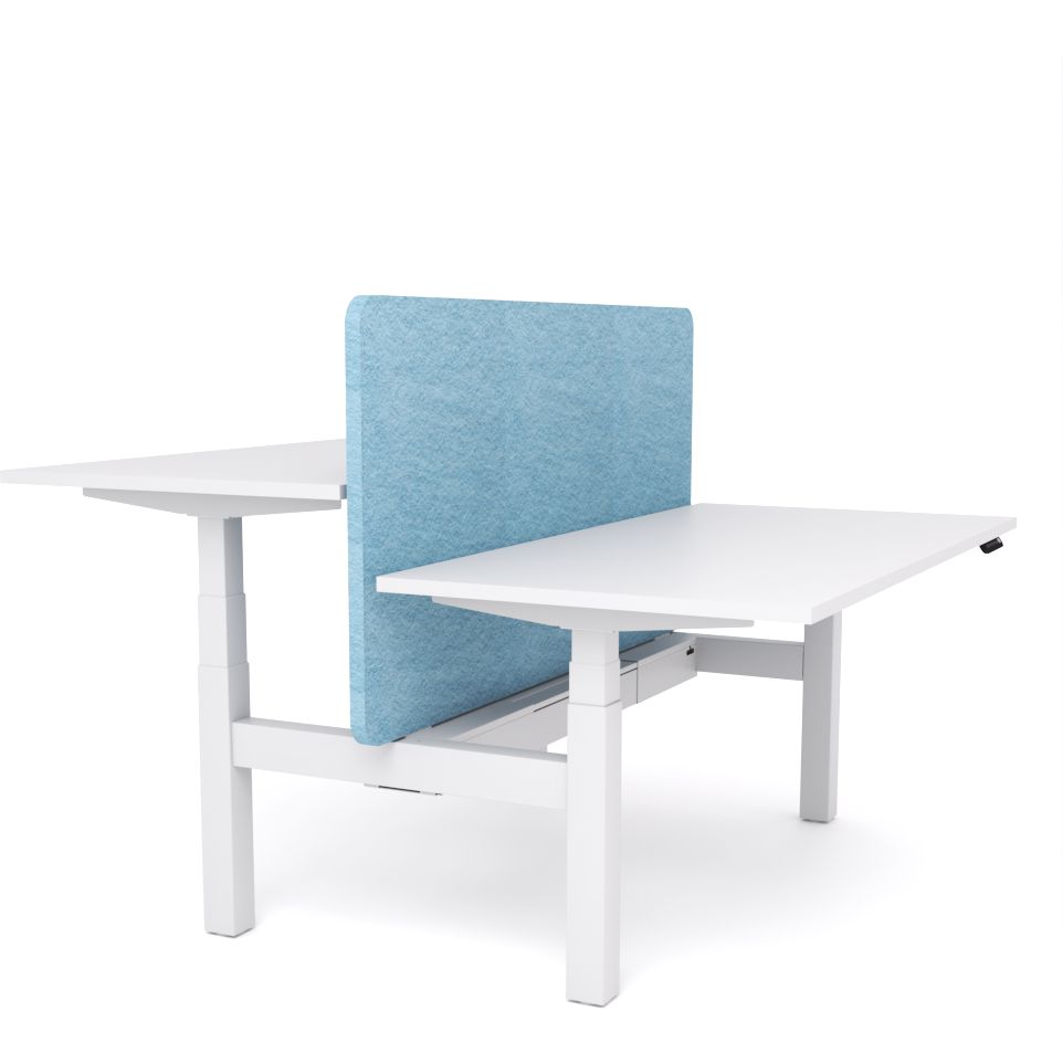 Dynamo Plus - Electric Height Adjustable Double Sided Workstation With Screen (Pacific Blue Screen)