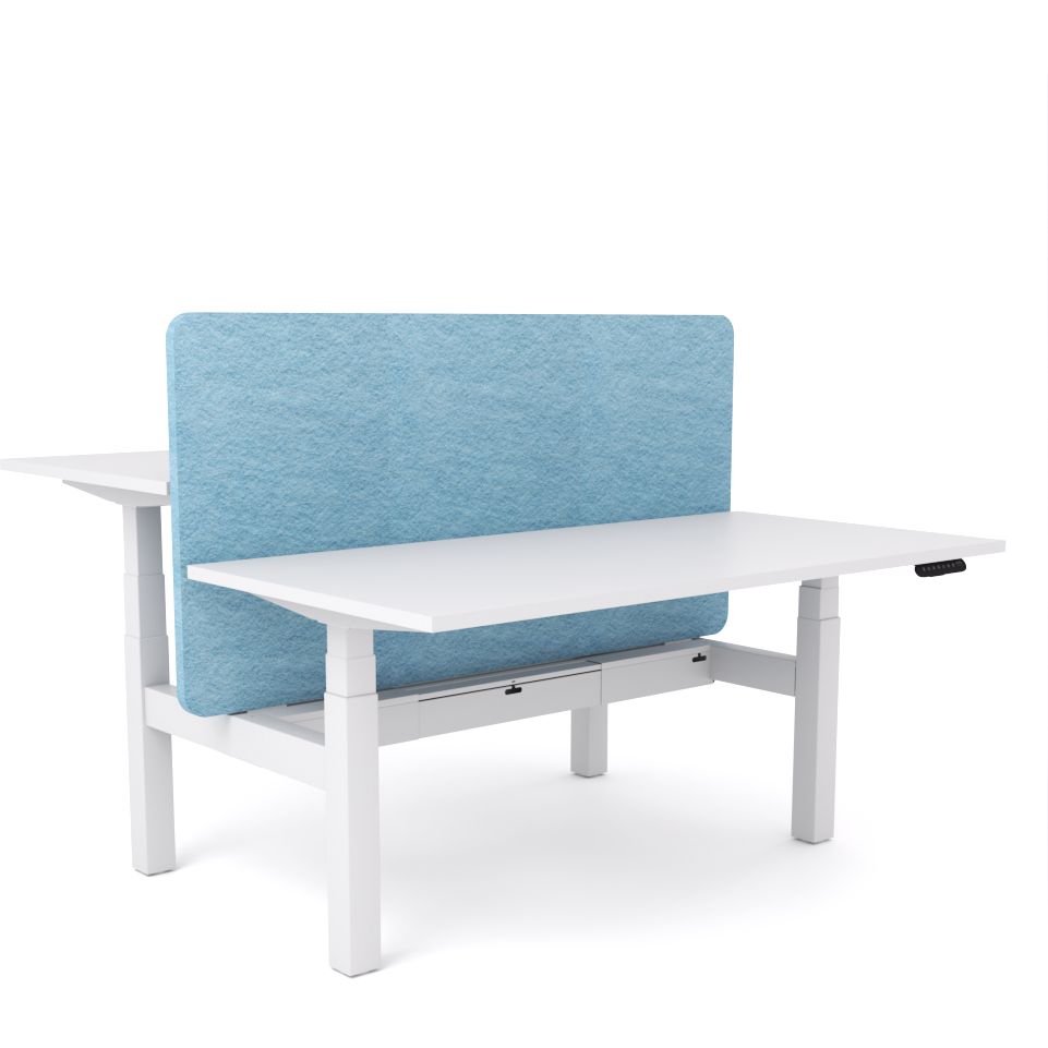 Dynamo Plus - Electric Height Adjustable Double Sided Workstation With Screen (Pacific Blue Screen)