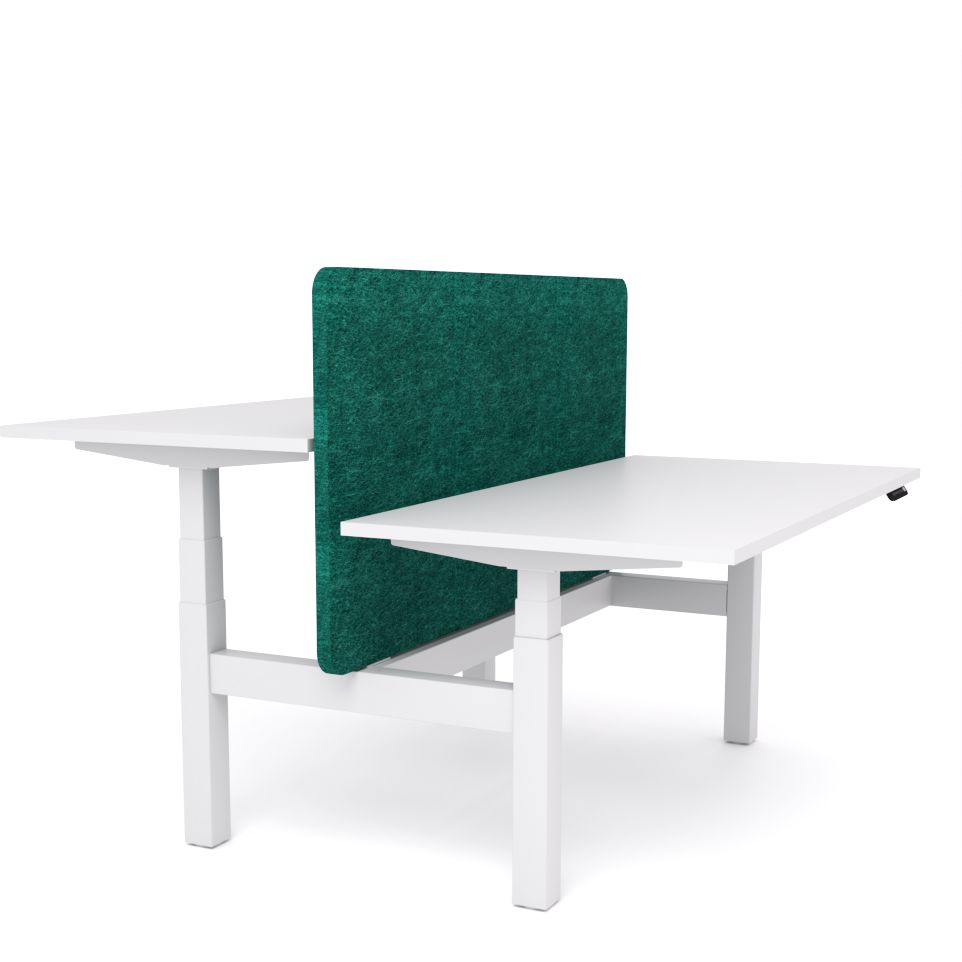 Dynamo Plus - Electric Height Adjustable Double Sided Workstation With Screen (Peacock Screen)