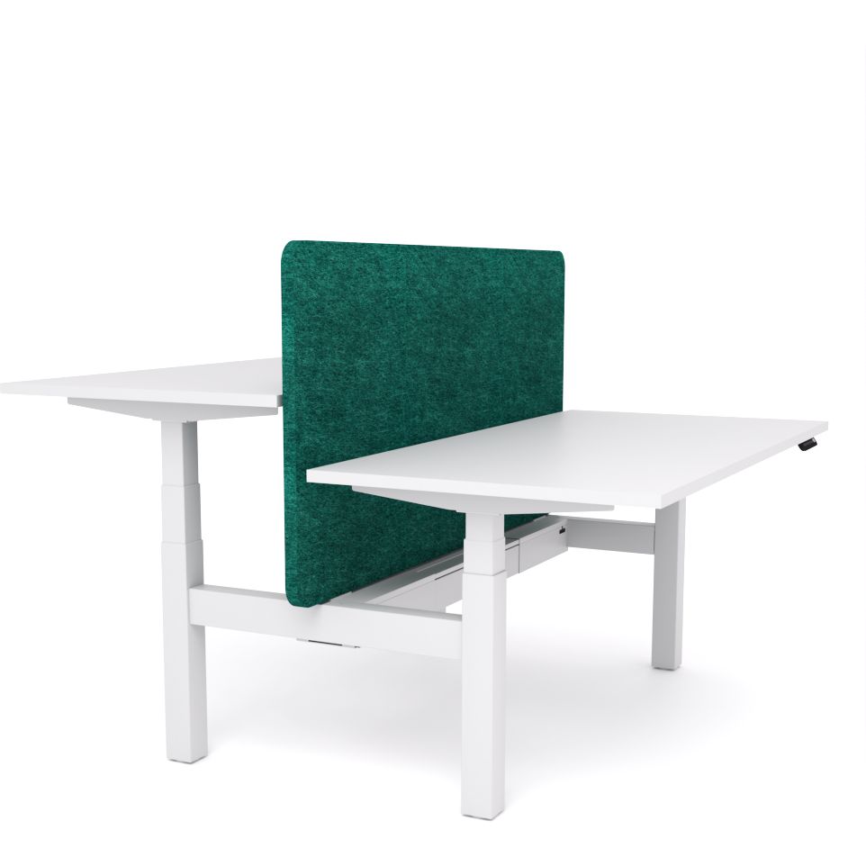Dynamo Plus - Electric Height Adjustable Double Sided Workstation With Screen (Peacock Screen)