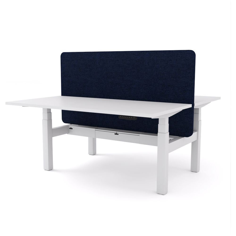 Dynamo Plus - Electric Height Adjustable Double Sided Workstation With Screen (Dark Blue Screen)