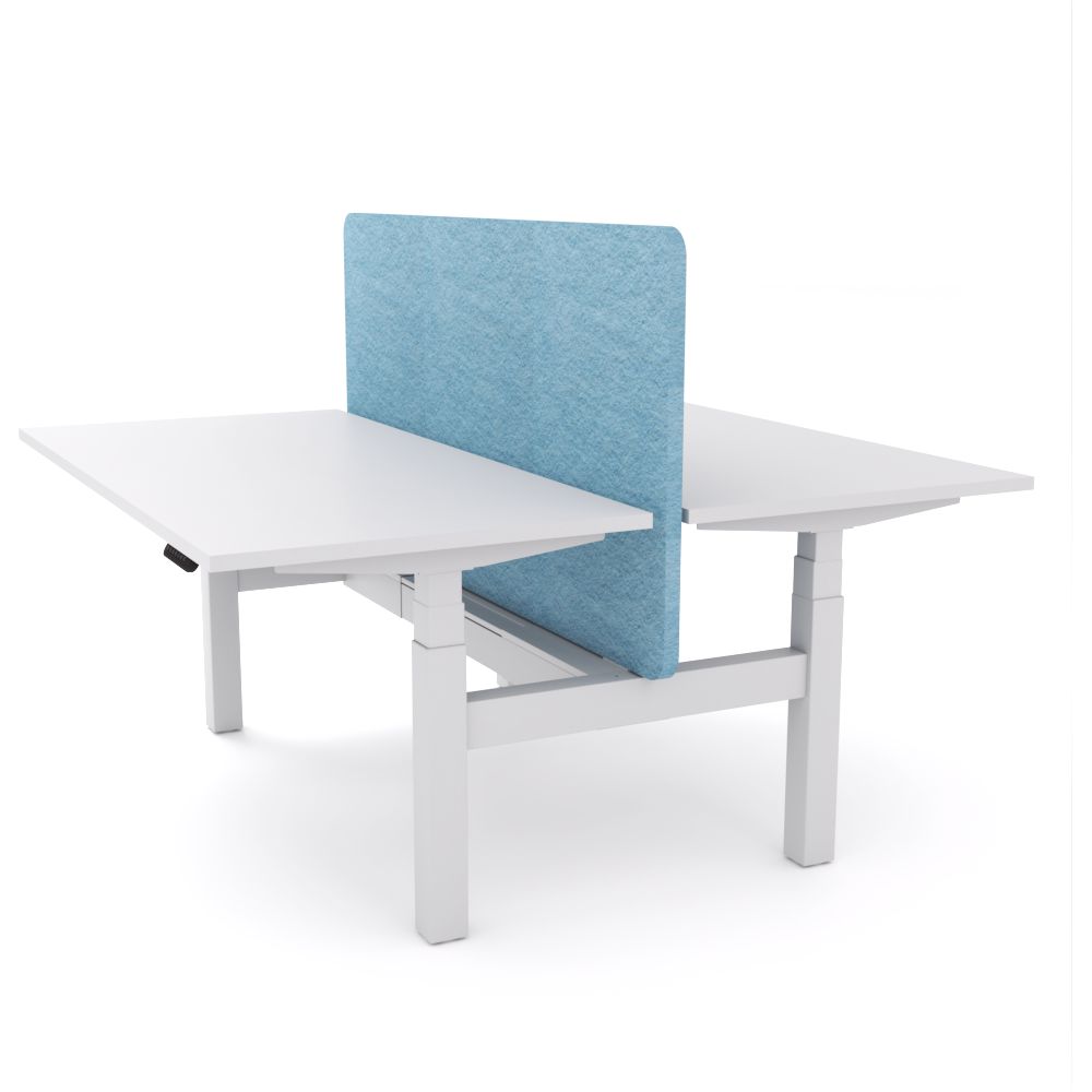 Dynamo Plus - Electric Height Adjustable Double Sided Workstation With Screen (Pacific Blue Screen)