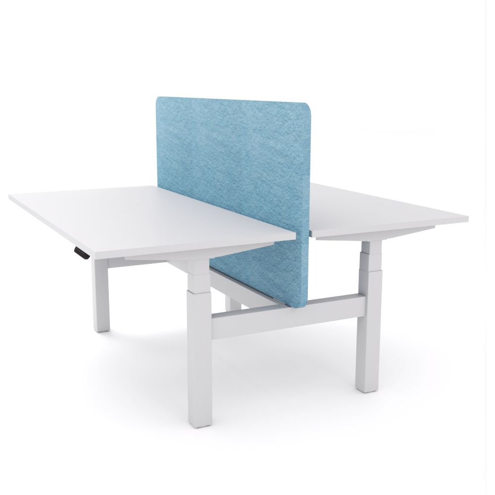 Dynamo Plus - Electric Height Adjustable Double Sided Workstation With Screen (Pacific Blue Screen)