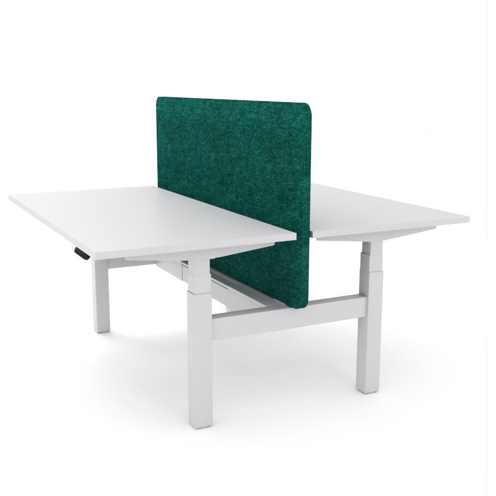 Dynamo Plus - Electric Height Adjustable Double Sided Workstation With Screen (Peacock Screen)