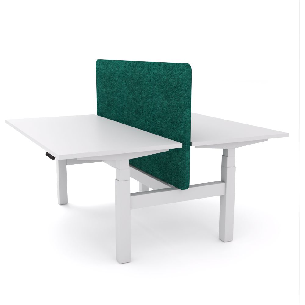 Dynamo Plus - Electric Height Adjustable Double Sided Workstation With Screen (Peacock Screen)
