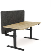 Dynamo Plus - Electric Height Adjustable Single Workstation With Screen (Charcoal Grey Screen)
