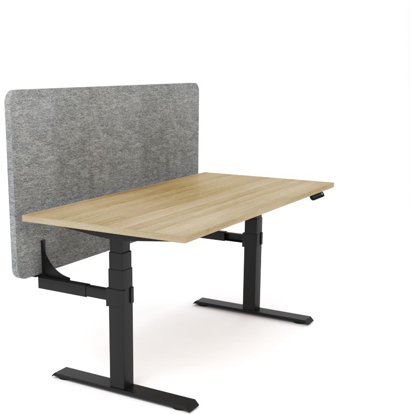 Dynamo Plus - Electric Height Adjustable Single Workstation With Screen (Grey Screen)