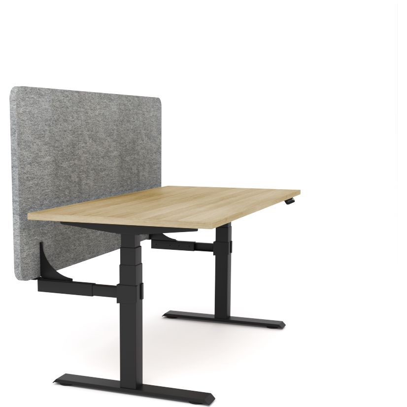 Dynamo Plus - Electric Height Adjustable Single Workstation With Screen (Grey Screen)