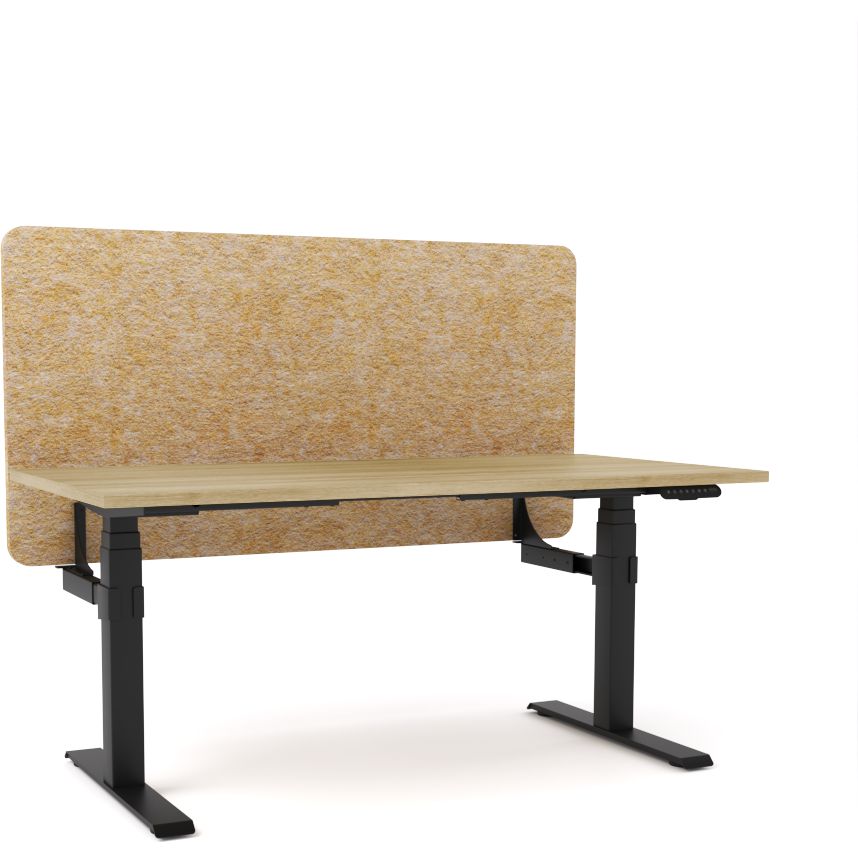 Dynamo Plus - Electric Height Adjustable Single Workstation With Screen (Mid Natural Screen)