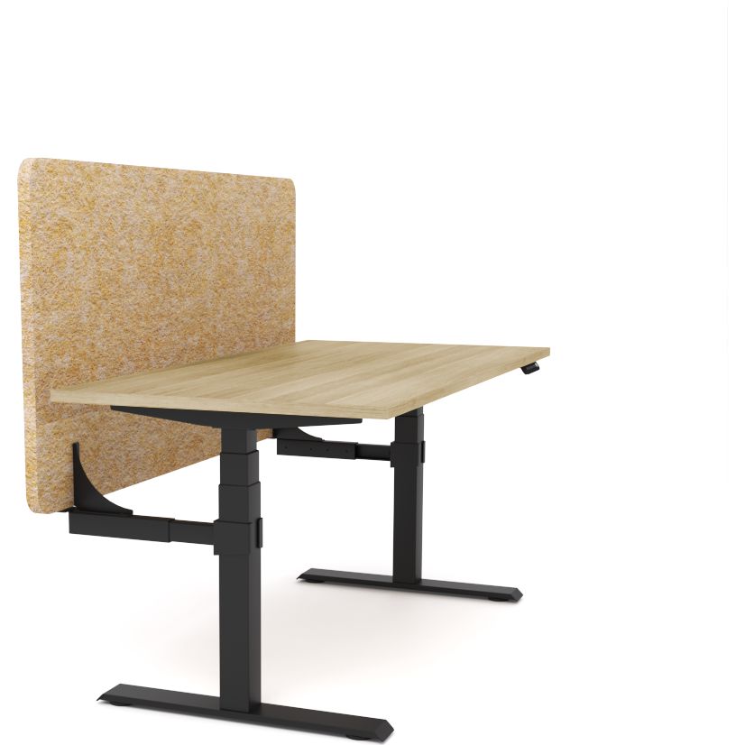 Dynamo Plus - Electric Height Adjustable Single Workstation With Screen (Mid Natural Screen)