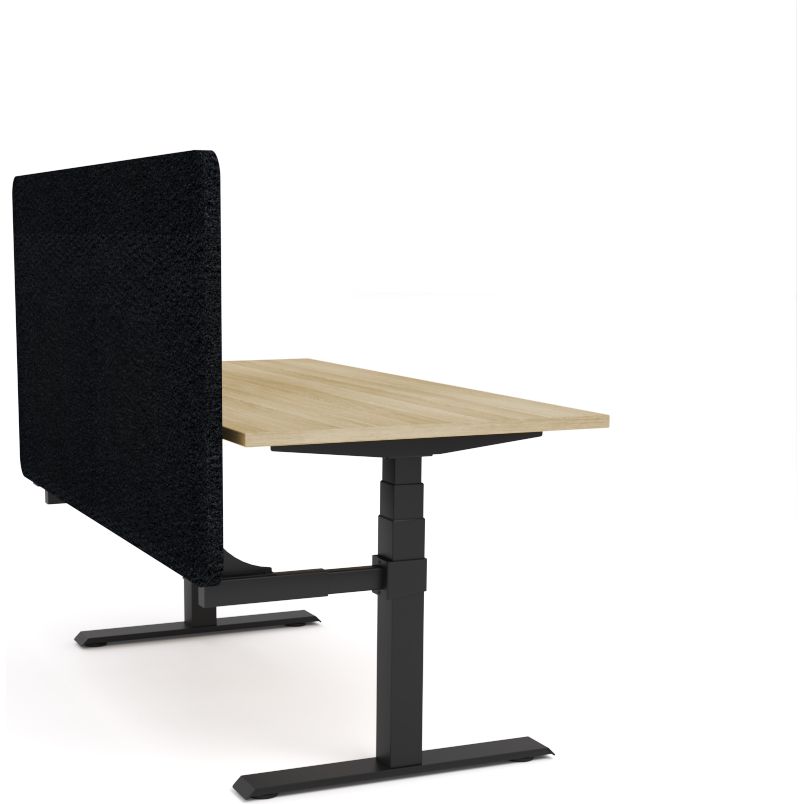 Dynamo Plus - Electric Height Adjustable Single Workstation With Screen (Black Screen)