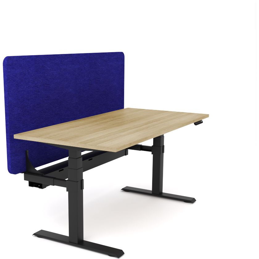 Dynamo Plus - Electric Height Adjustable Single Workstation With Screen (Blue Screen)