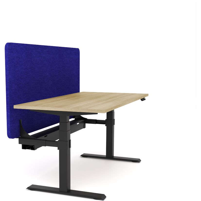 Dynamo Plus - Electric Height Adjustable Single Workstation With Screen (Blue Screen)