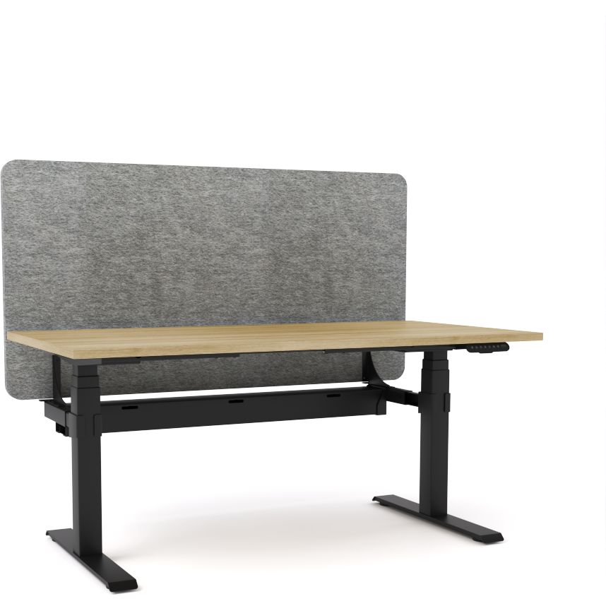 Dynamo Plus - Electric Height Adjustable Single Workstation With Screen (Grey Screen)