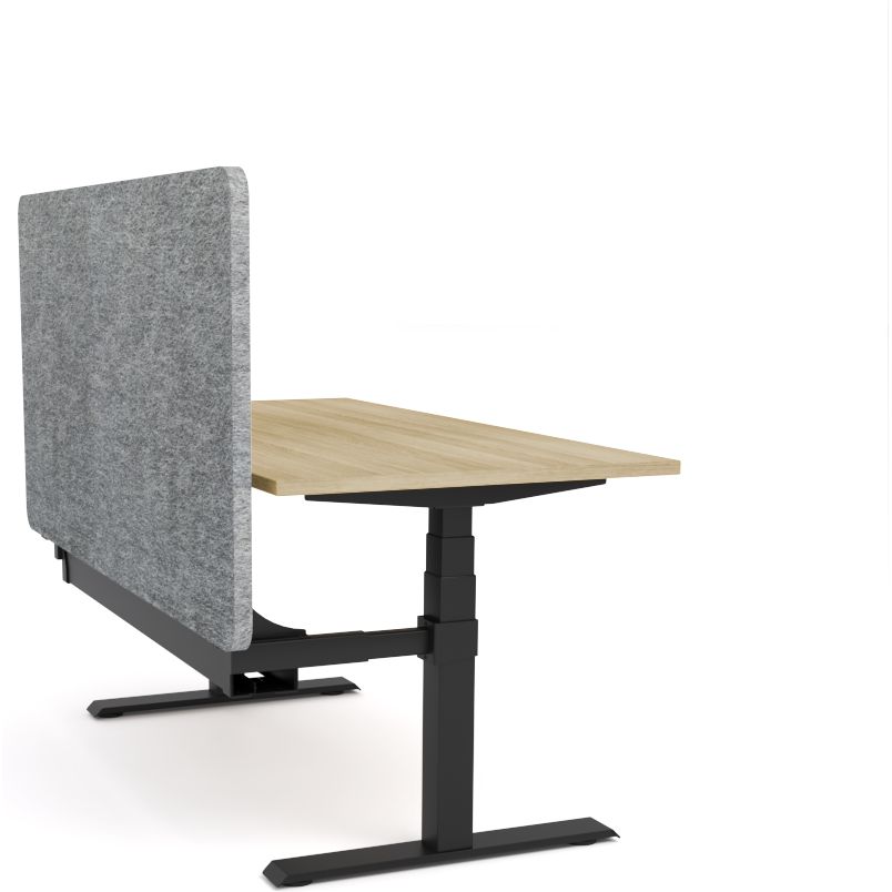 Dynamo Plus - Electric Height Adjustable Single Workstation With Screen (Grey Screen)
