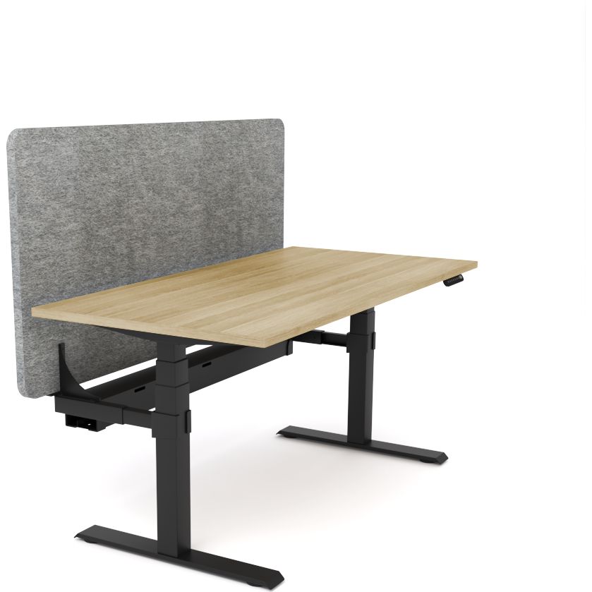 Dynamo Plus - Electric Height Adjustable Single Workstation With Screen (Grey Screen)
