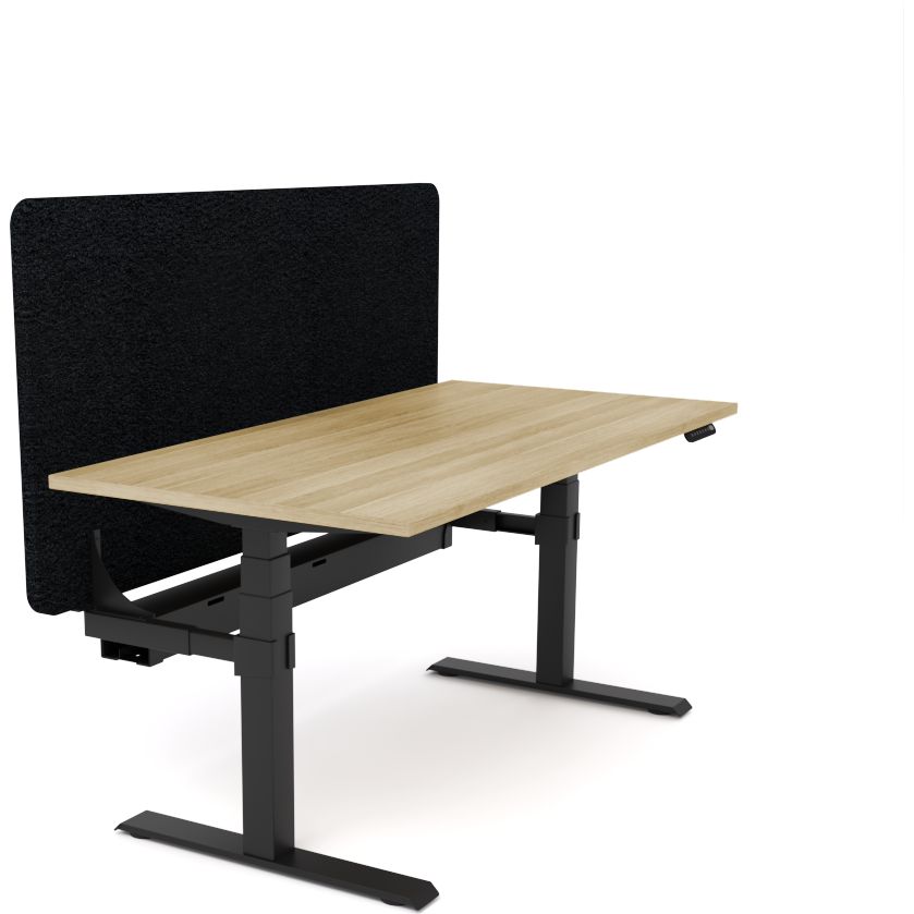 Dynamo Plus - Electric Height Adjustable Single Workstation With Screen (Black Screen)