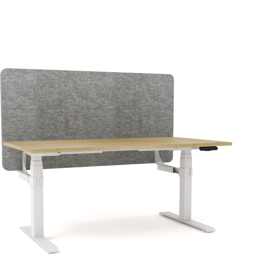 Dynamo Plus - Electric Height Adjustable Single Workstation With Screen (Grey Screen)