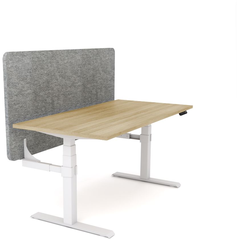 Dynamo Plus - Electric Height Adjustable Single Workstation With Screen (Grey Screen)