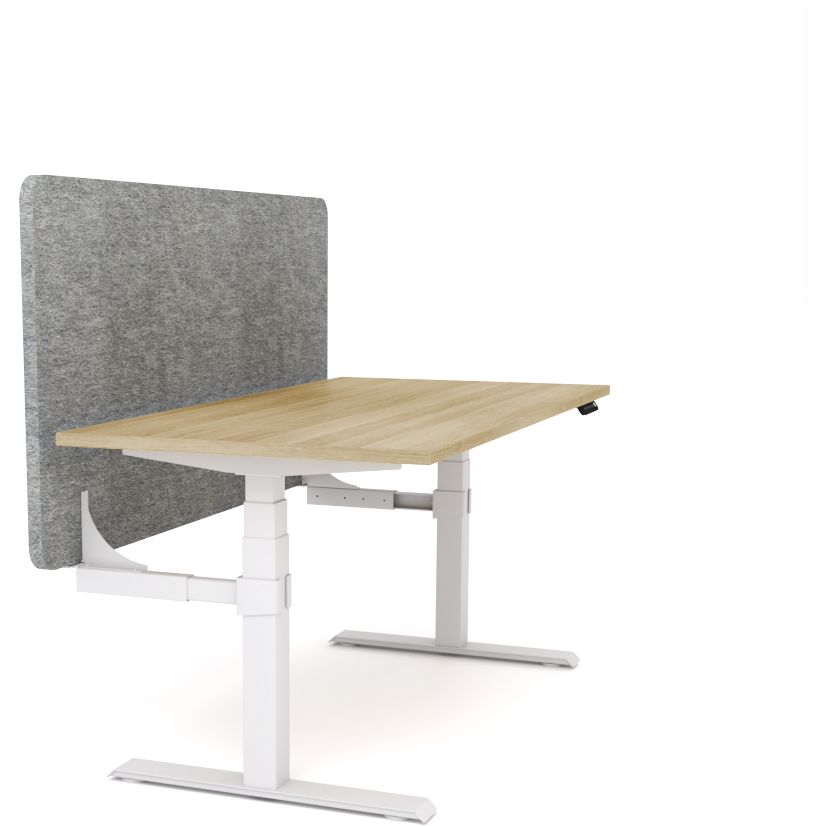 Dynamo Plus - Electric Height Adjustable Single Workstation With Screen (Grey Screen)