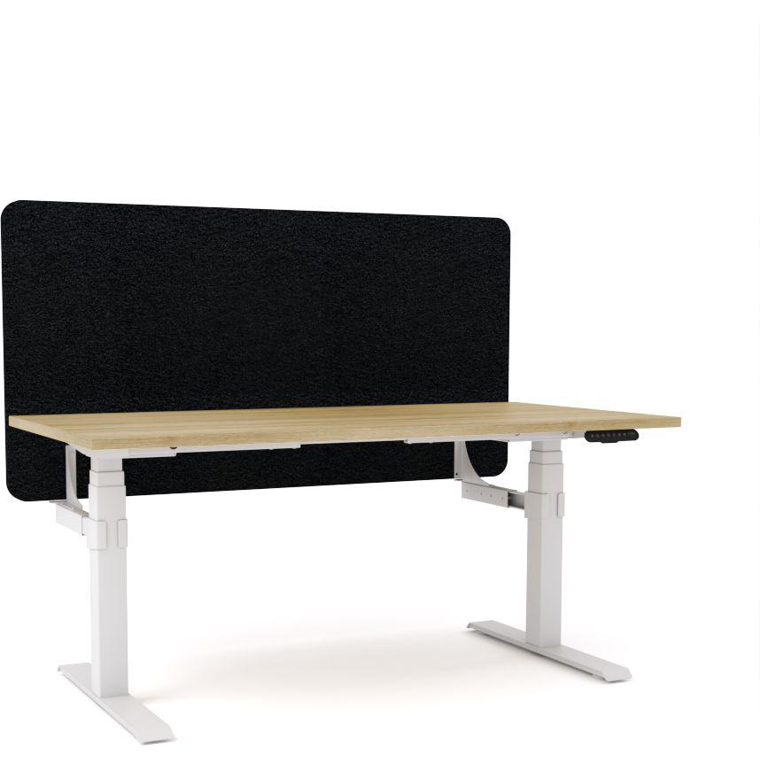 Dynamo Plus - Electric Height Adjustable Single Workstation With Screen (Black Screen)