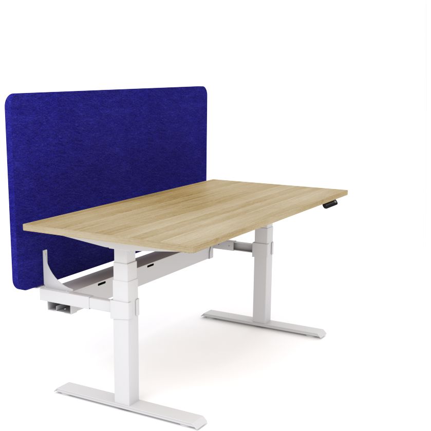 Dynamo Plus - Electric Height Adjustable Single Workstation With Screen (Blue Screen)