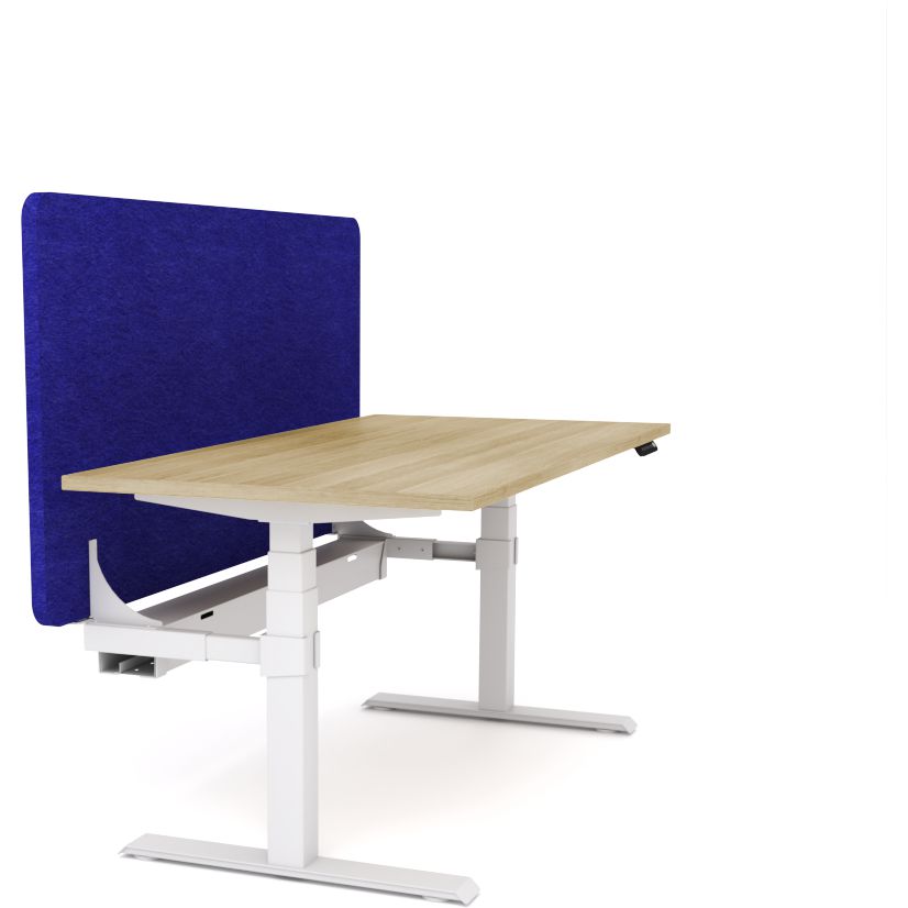 Dynamo Plus - Electric Height Adjustable Single Workstation With Screen (Blue Screen)