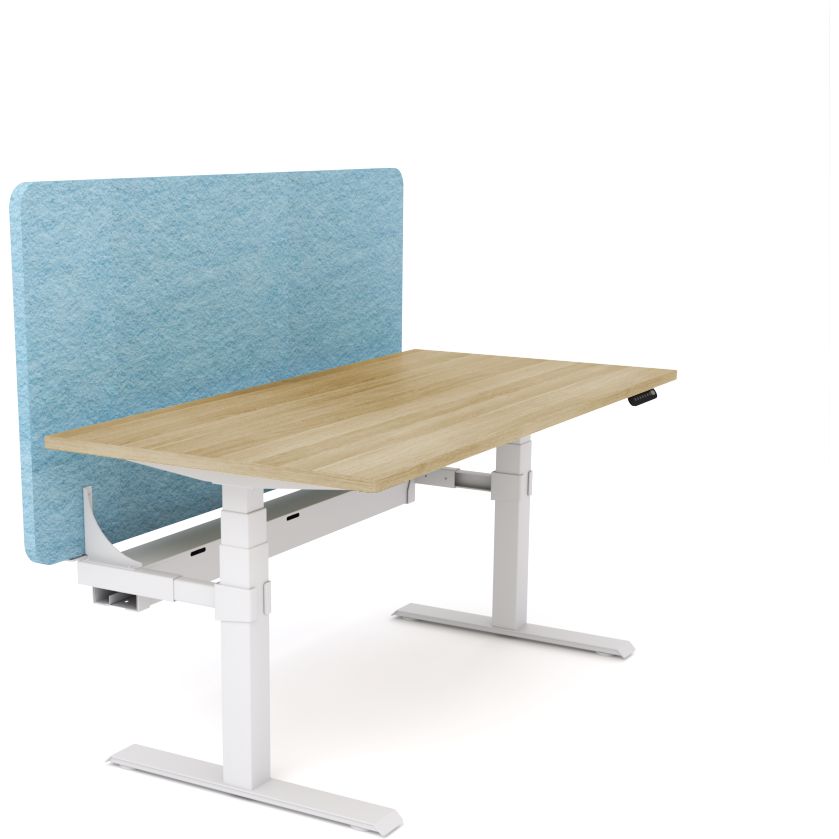 Dynamo Plus - Electric Height Adjustable Single Workstation With Screen (Pacific Blue Screen)