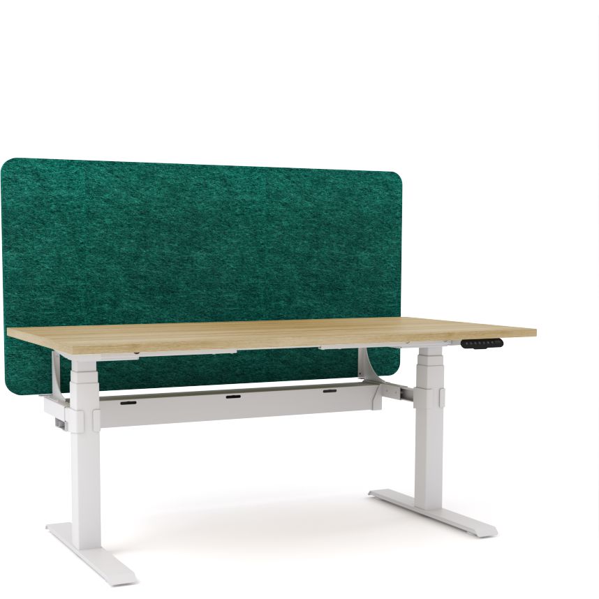 Dynamo Plus - Electric Height Adjustable Single Workstation With Screen (Peacock Screen)