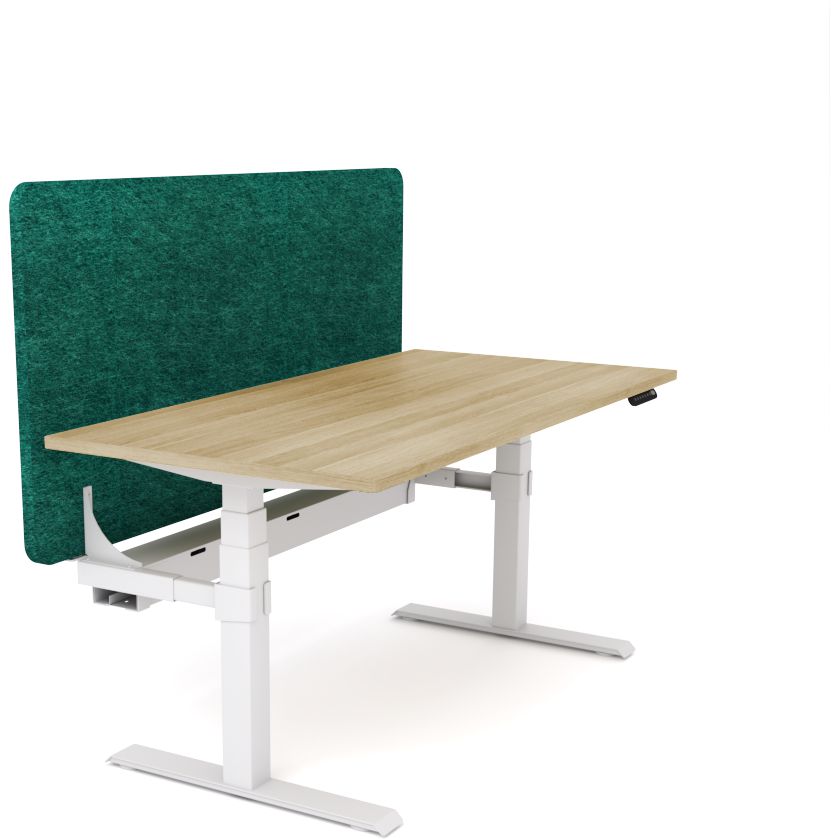Dynamo Plus - Electric Height Adjustable Single Workstation With Screen (Peacock Screen)