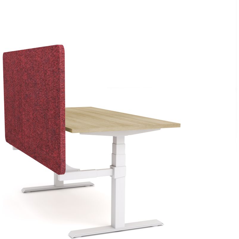 Dynamo Plus - Electric Height Adjustable Single Workstation With Screen (Maroon Screen)