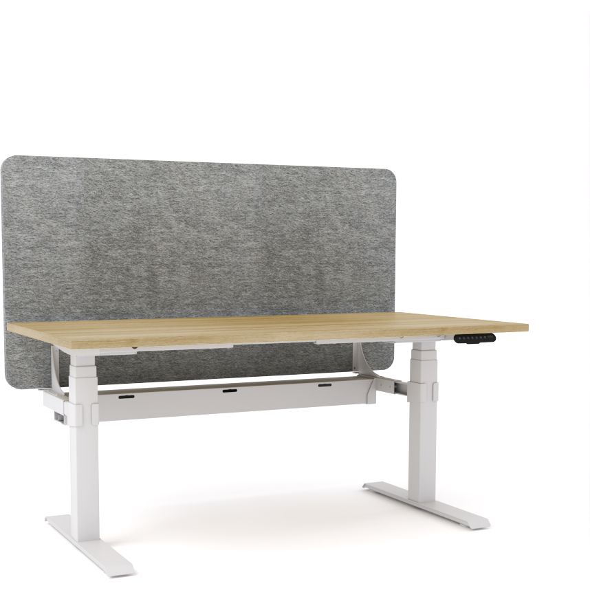 Dynamo Plus - Electric Height Adjustable Single Workstation With Screen (Grey Screen)