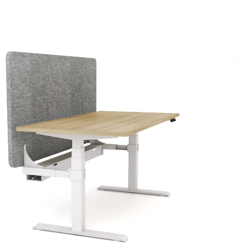 Dynamo Plus - Electric Height Adjustable Single Workstation With Screen (Grey Screen)