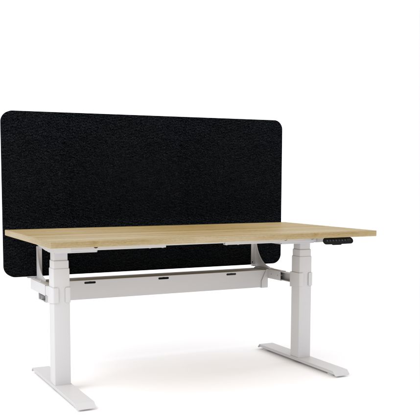Dynamo Plus - Electric Height Adjustable Single Workstation With Screen (Black Screen)