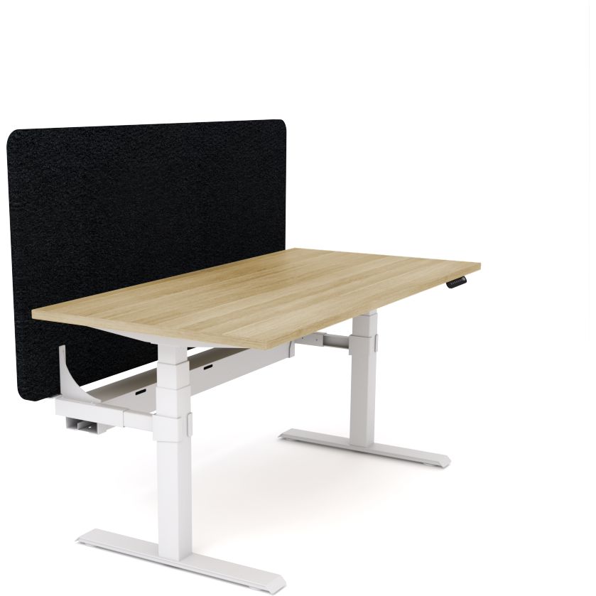Dynamo Plus - Electric Height Adjustable Single Workstation With Screen (Black Screen)