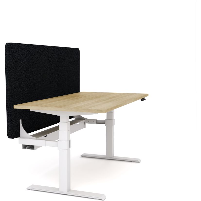 Dynamo Plus - Electric Height Adjustable Single Workstation With Screen (Black Screen)